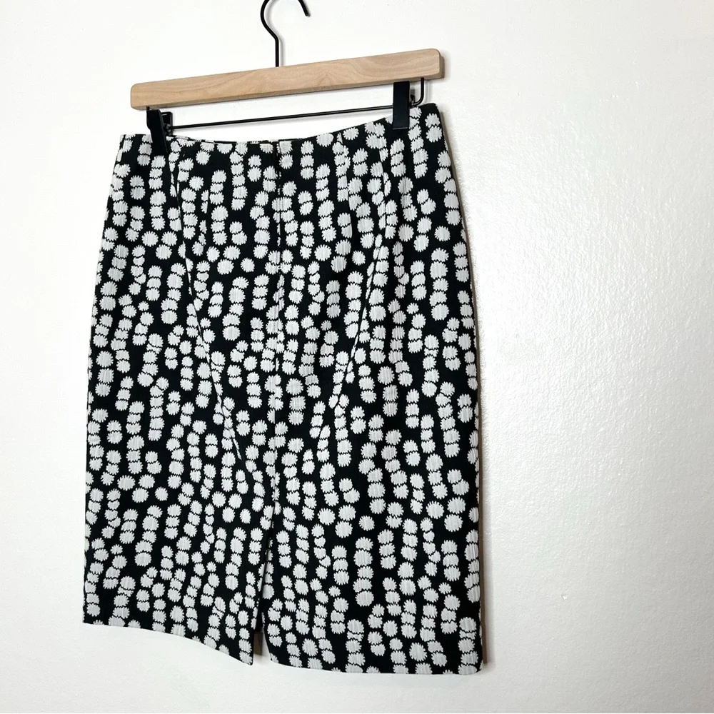 Ann Taylor Textured Knit Black White Business‎ Casual Career Pencil Skirt 4